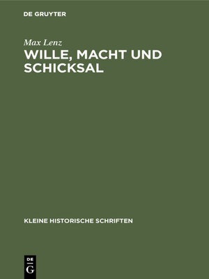 cover image of Wille, Macht und Schicksal